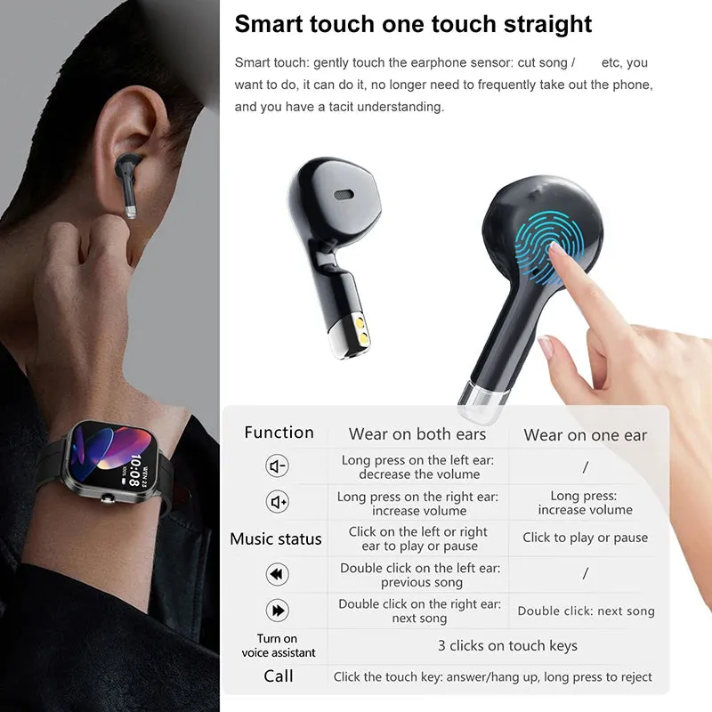 2-in-1 Bluetooth Smartwatch Earphones – TikTok Sensation