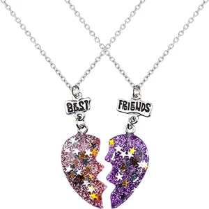 2 in 1 Heart Shaep Pendant Necklaces for Women Cubic Zirconia Promise Necklaces Dainty Promise Necklaces