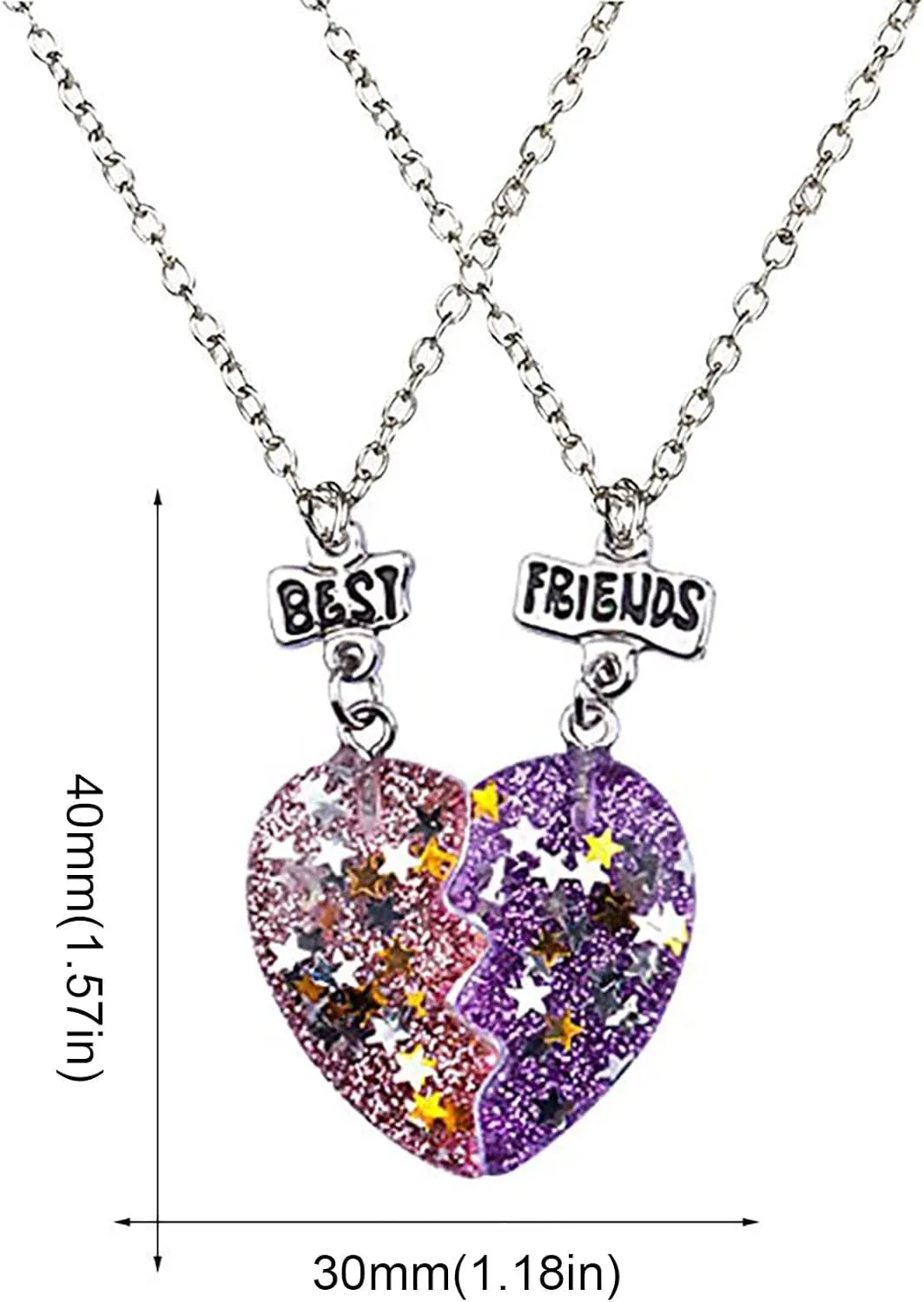 2 in 1 Heart Shaep Pendant Necklaces for Women Cubic Zirconia Promise Necklaces Dainty Promise Necklaces
