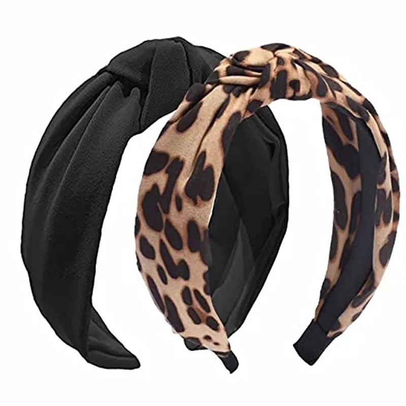 2 Pack Bow Knotted Wide Headbands