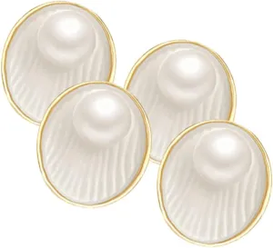 2 Pairs Geometric Earrings for Women Minimalist Style Artificial Pearls Studs Lightweight Ear Jewelry for Parties Weddings and