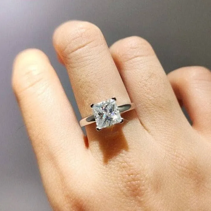 2.0 Ct Princess Cut Diamond Engagement Ring