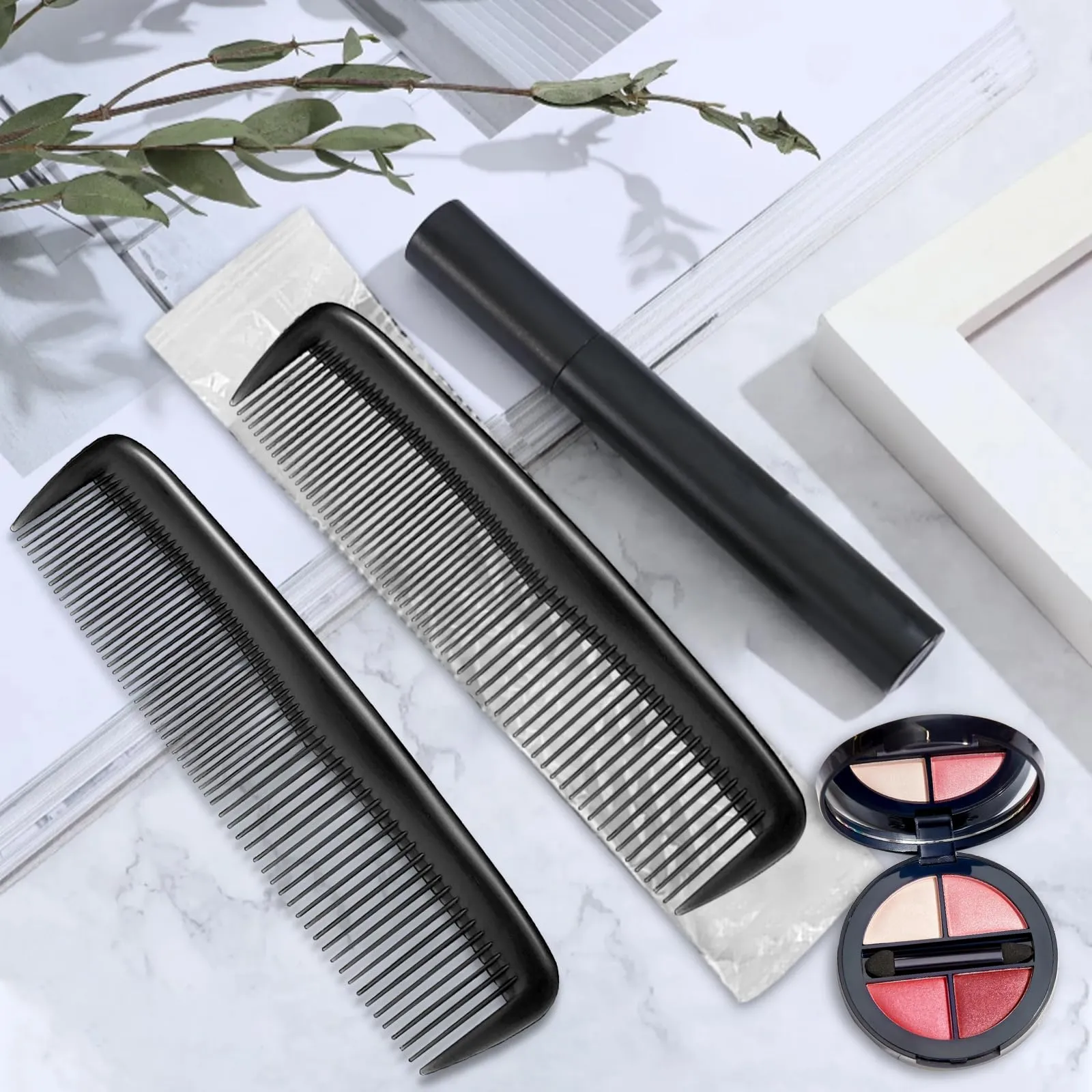 200 Aiofaervy Hair Combs in Bulk, Individually Wrapped 5 Inch Black Travel and Styling Combs for Women, Beard Combs for Men and Barber Supplies
