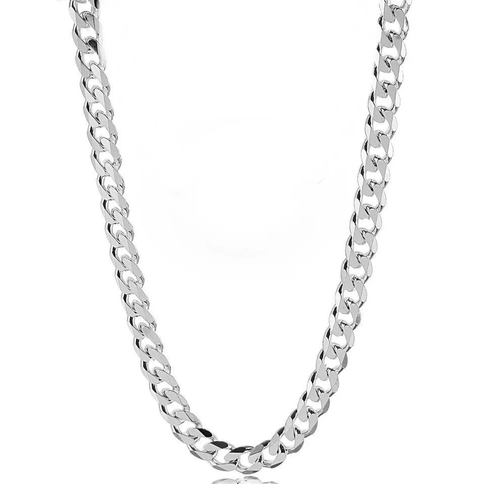 20" Sterling Silver Chain Curb Link Chain GD200 - Cadena Cubana - Wholesale