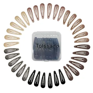 2.36Inch Medium Hair Barrettes, 36pcs Metal Snap Hair Clips,No Slip Grip,Coated Hair Pins for Women Thin And Fine Hair
