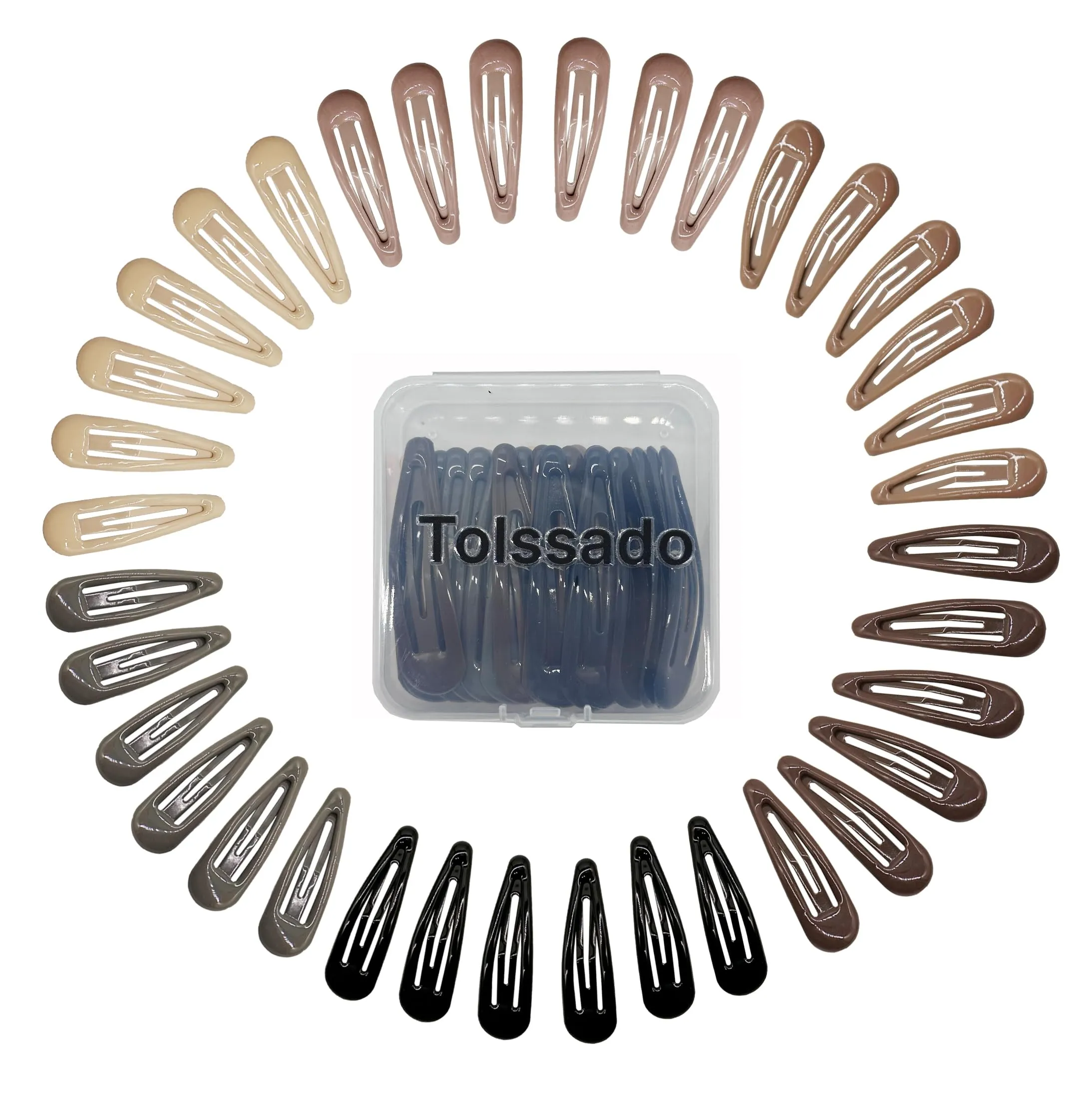 2.36Inch Medium Hair Barrettes, 36pcs Metal Snap Hair Clips,No Slip Grip,Coated Hair Pins for Women Thin And Fine Hair