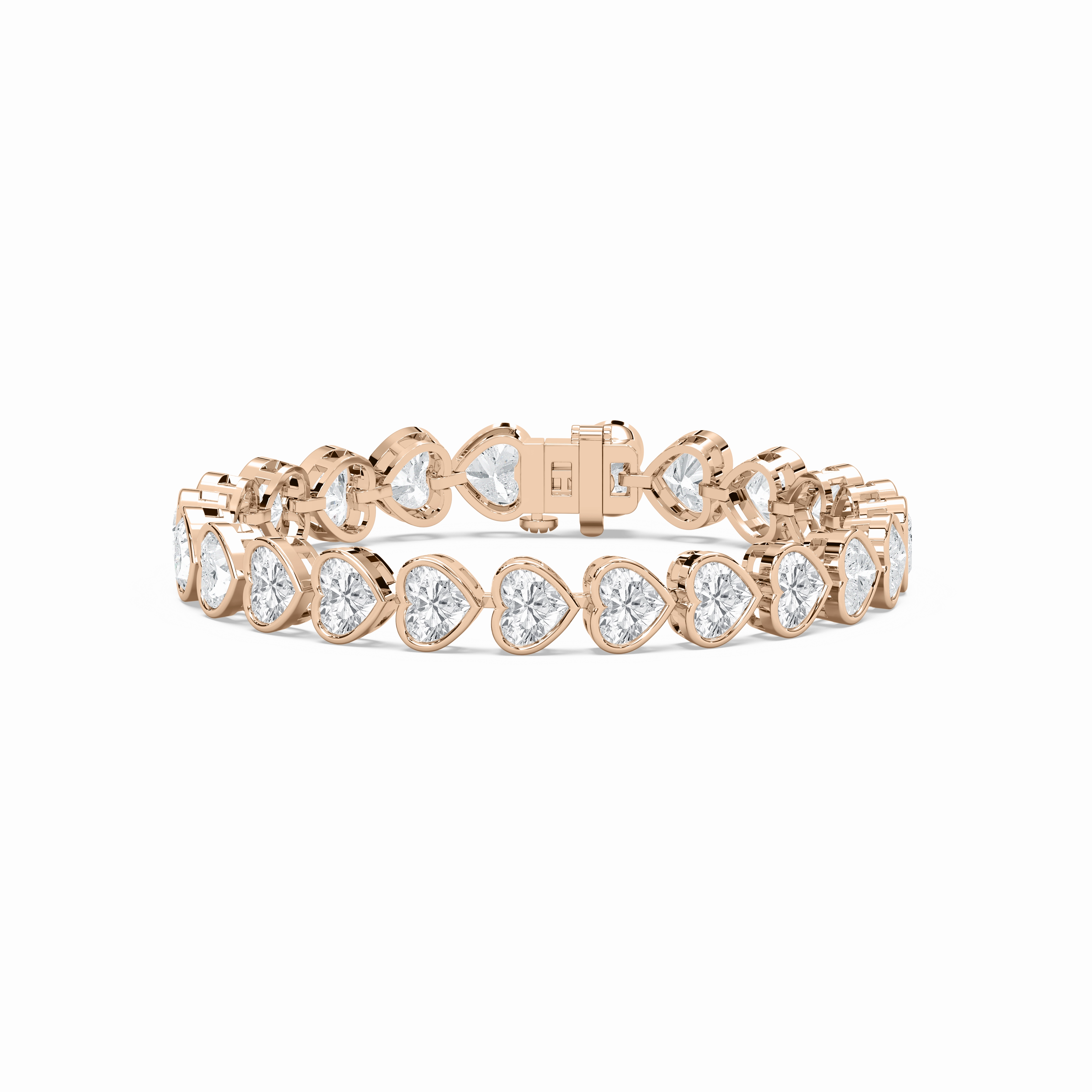 23 ctw Heart Lab Grown Diamond East West Bezel Set Tennis Bracelet  - 7 Inches Ruby Class