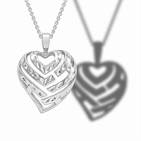 Enduring Charm Rich Shine 24" Adjustable Aloha Heart Pendant Necklace in Sterling Silver - 24mm