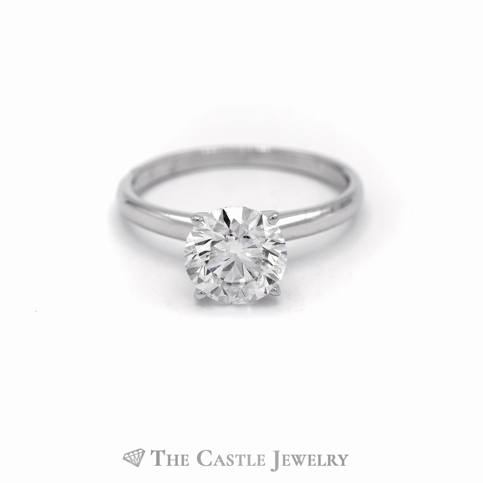 2.01CT Lab Grown Round Diamond Solitaire Engagement Ring in 14KT White Gold Strong Item Winter Look