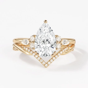 Trend Setter 2.0ct Pear Lab Grown Diamond Infinity Ring Set 2pcs