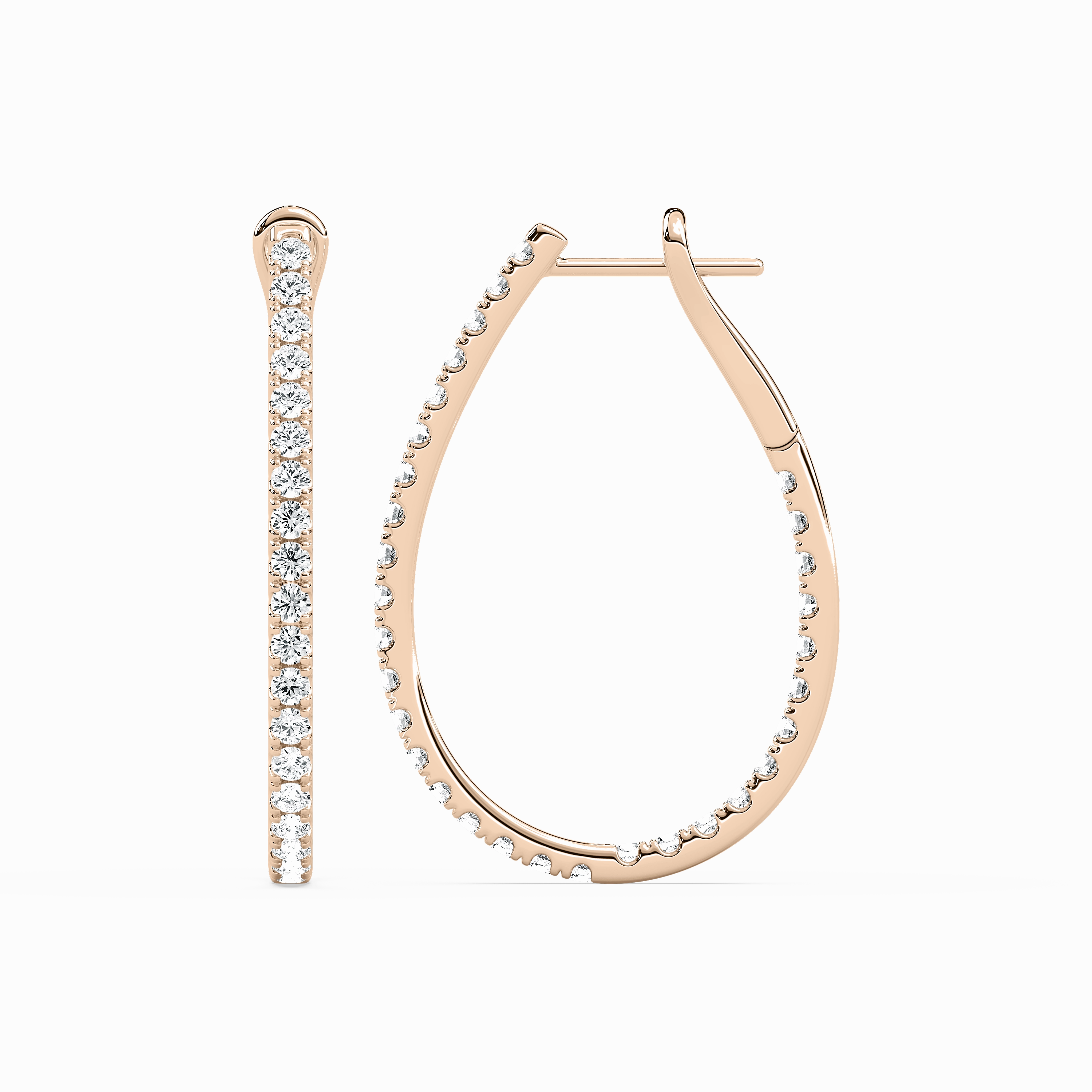 Durable Must-Have 2 1?? ctw Round Lab Grown Diamond Pave Inside Out Hoop Earrings