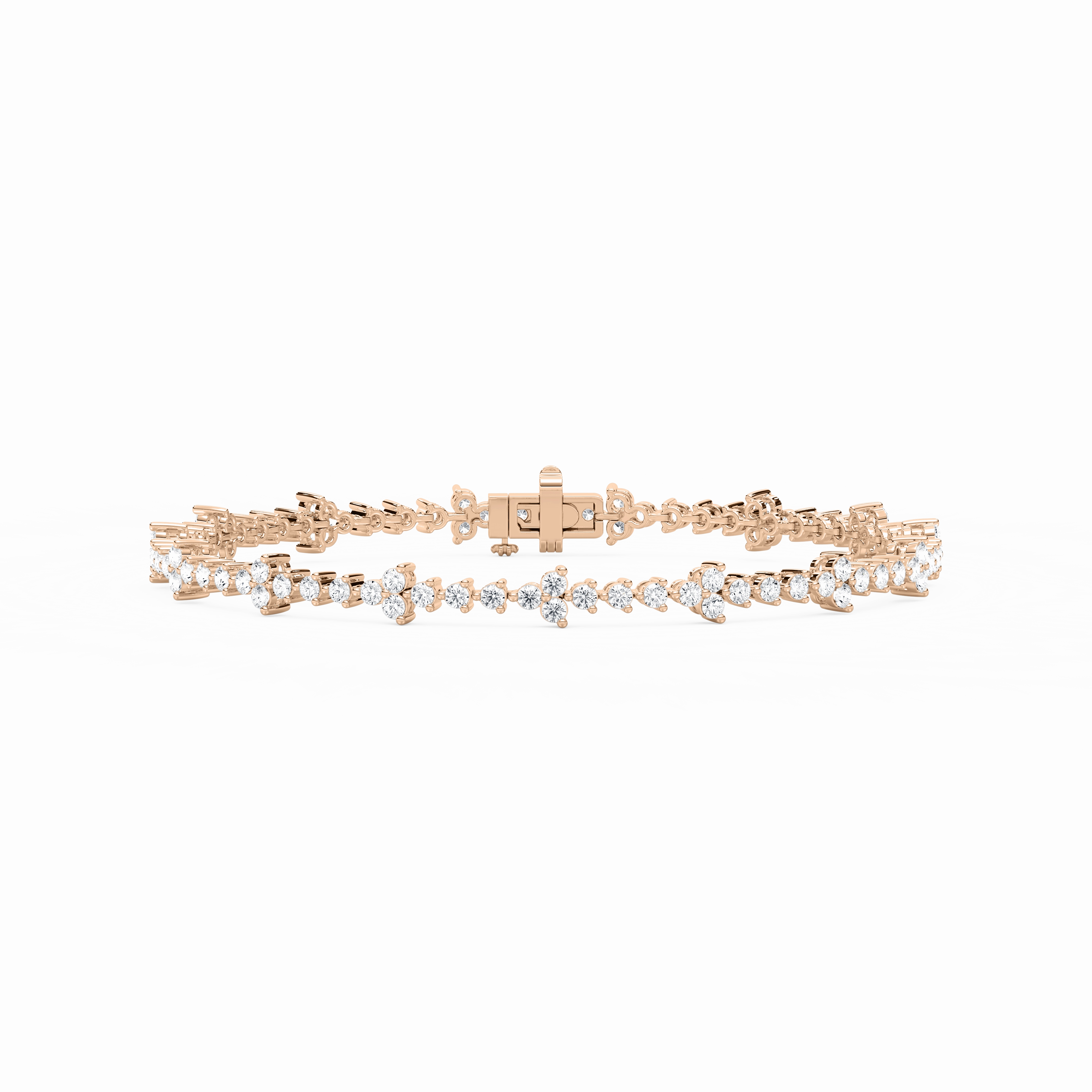 2 3?? ctw Round Lab Grown Diamond Cluster Bracelet  - 7 Inches Easy Journey