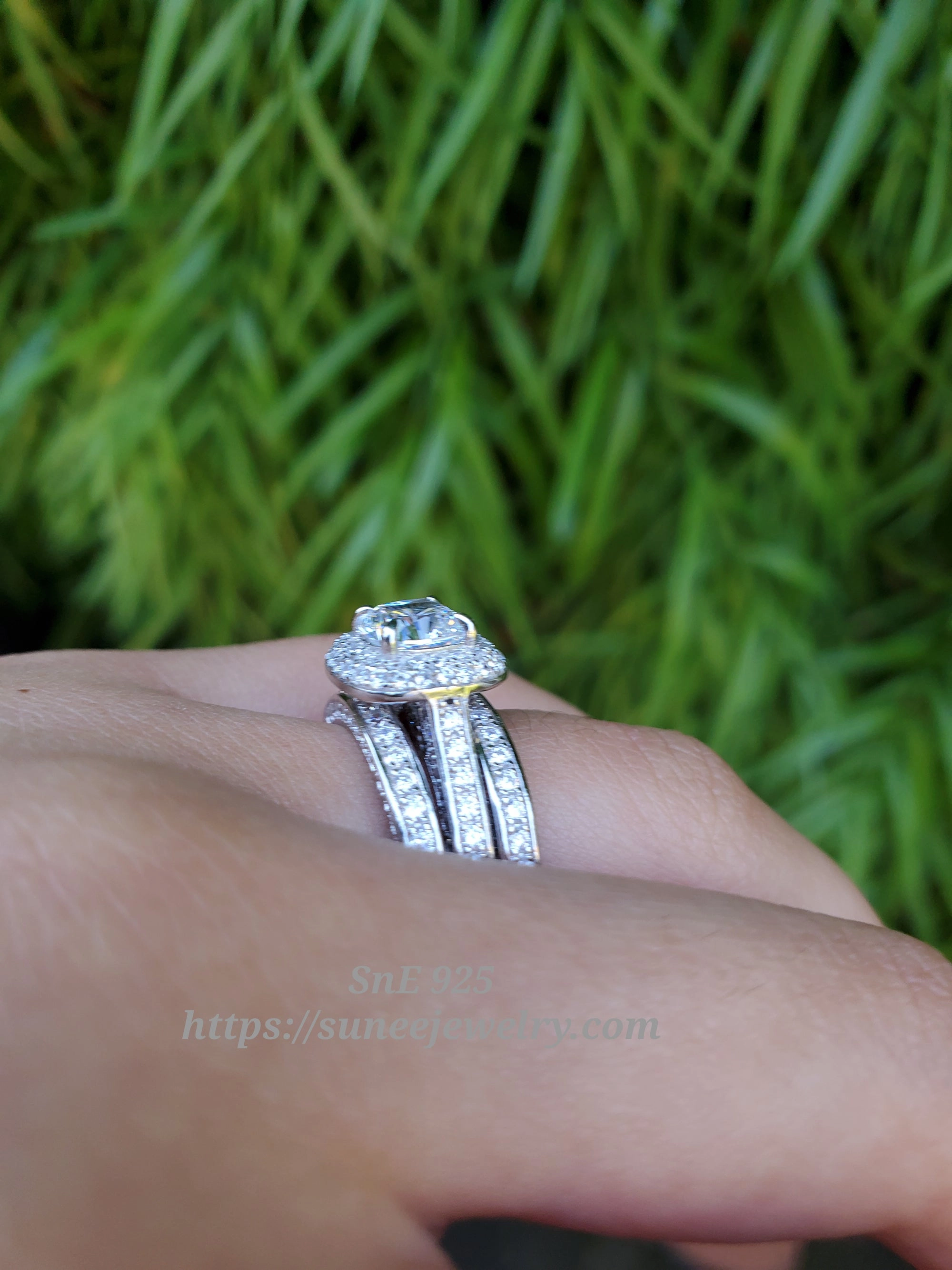 2.61ct Double Halo Cushion Cut with Heart Bridal Wedding Engagement Ring Diamond Simulated 925 Sterling Silver Anniversary Rings SKU:00234 Premium Appearance Minimalist Trinket