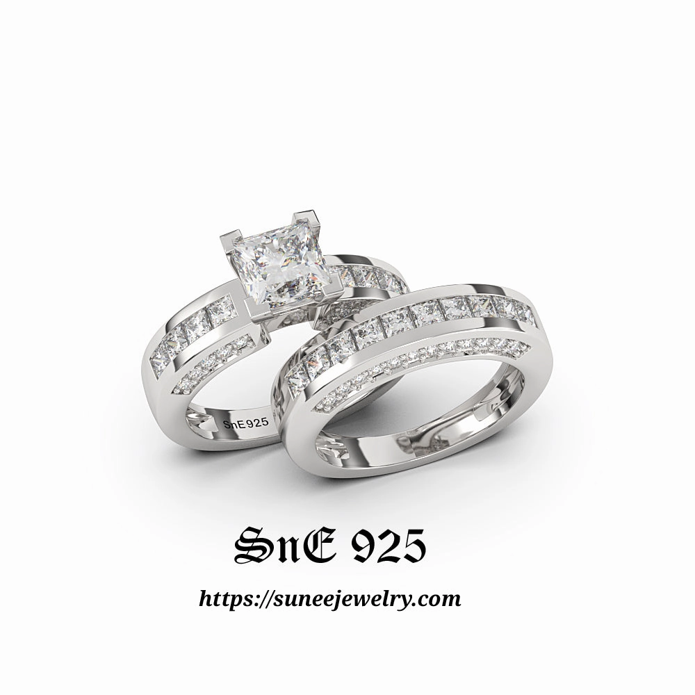 Durable product Cherished Gift 2.75ct Princess Cut Bridal Wedding Engagement Ring Diamond Simulated 925 Sterling Silver Anniversary Ring SKU:00138