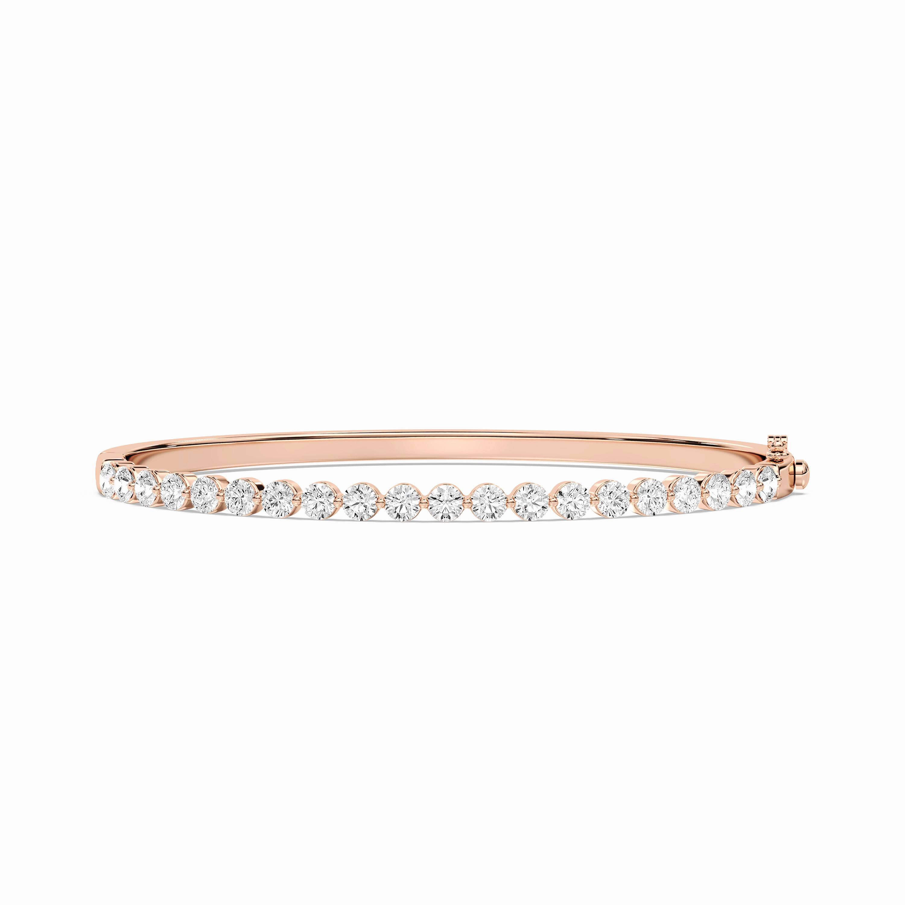 Countless Fusion 2 ??? ctw Round Lab Grown Diamond Single Shared Prong Bangle Bracelet - 7.5 Inches