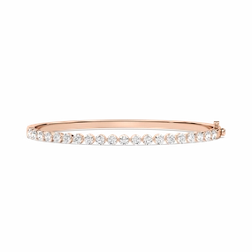 Countless Fusion 2 ??? ctw Round Lab Grown Diamond Single Shared Prong Bangle Bracelet - 7.5 Inches