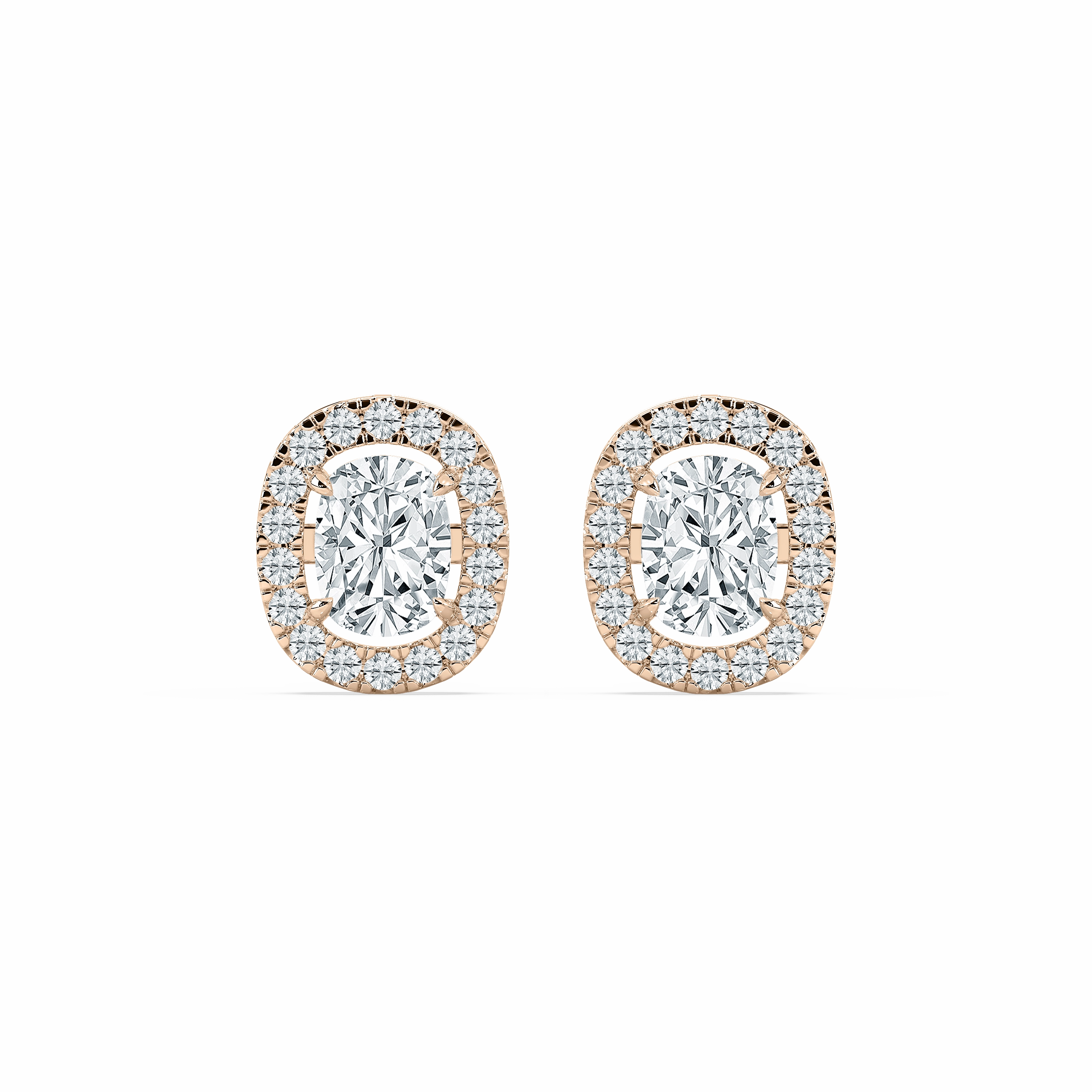 2 ? ctw Cushion Lab Grown Diamond Halo Stud Earrings Colorful Decoration Iridescent Trinket