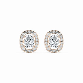 2 ? ctw Cushion Lab Grown Diamond Halo Stud Earrings Sophisticated Embellishment