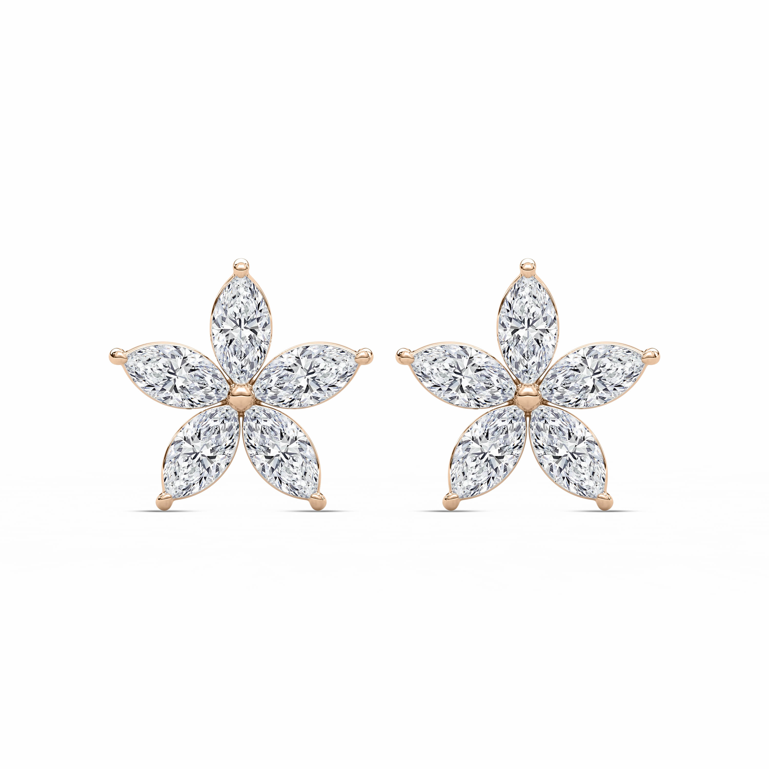 Modern Decor 2 ? ctw Marquise Lab Grown Diamond Floral-Shaped Earrings
