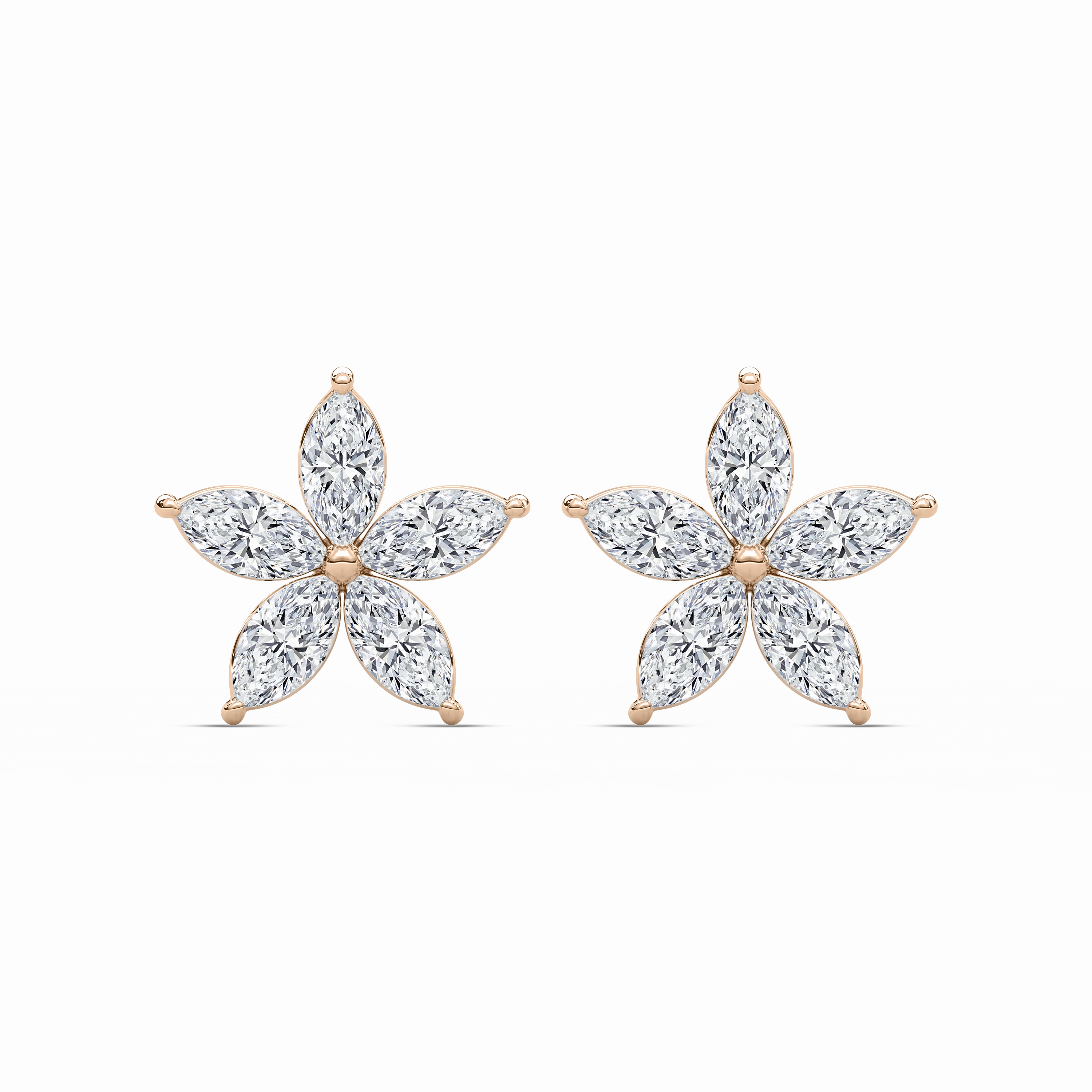 Glittering Embellishment 2 ? ctw Marquise Lab Grown Diamond Floral-Shaped Earrings