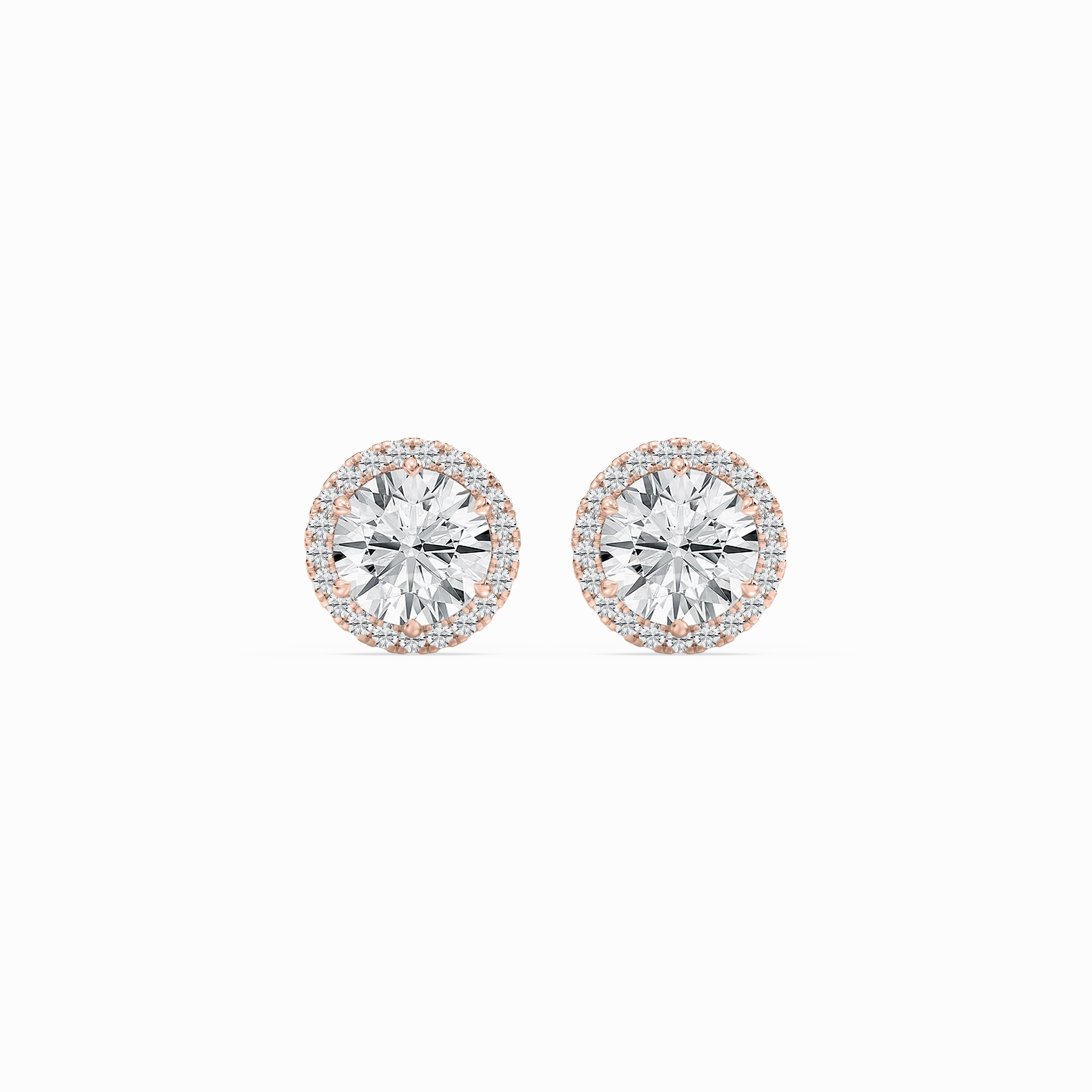 2 ? ctw Round Lab Grown Diamond Halo Stud Earrings Modern feature Corporate Accent