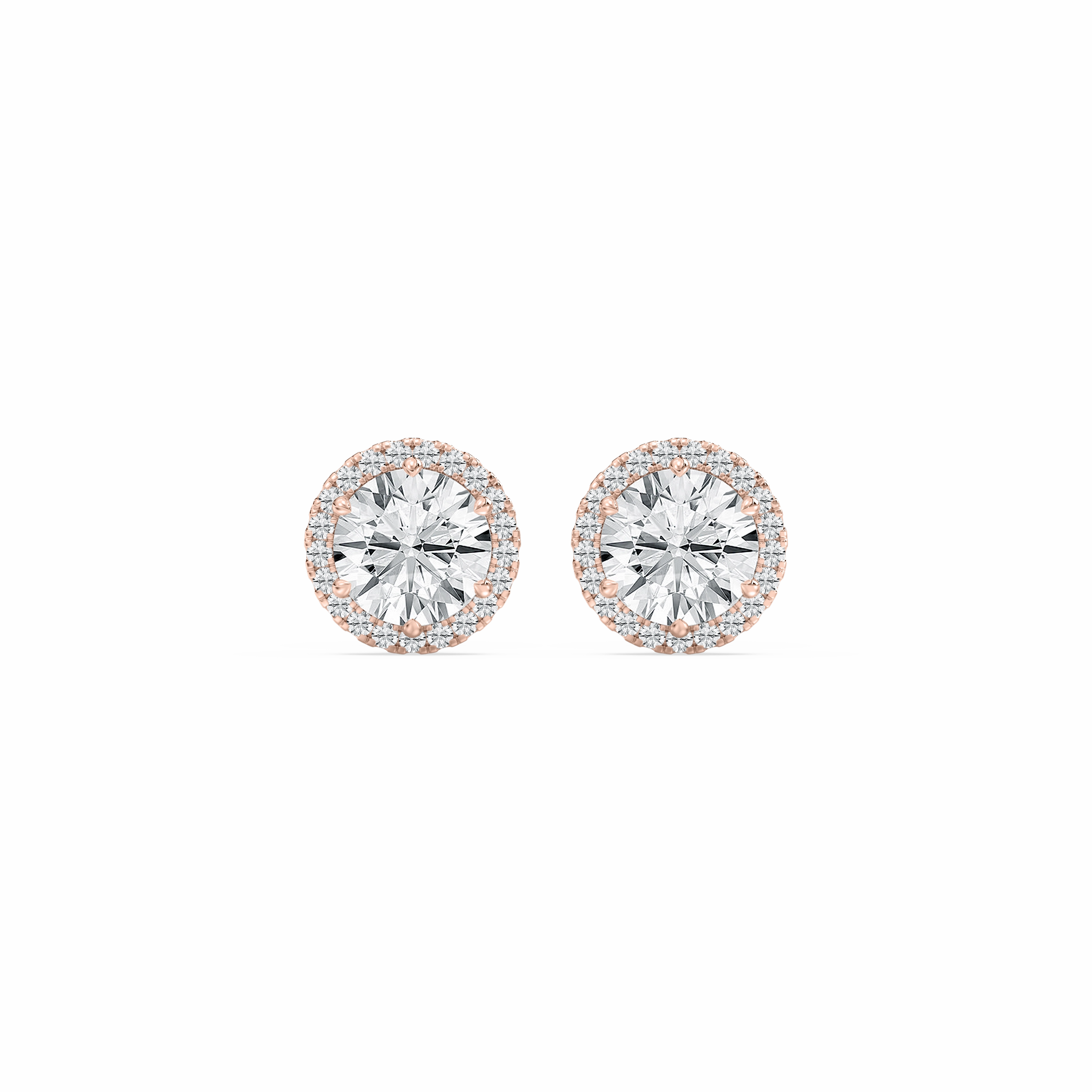 Polished Product 2 ? ctw Round Lab Grown Diamond Halo Stud Earrings