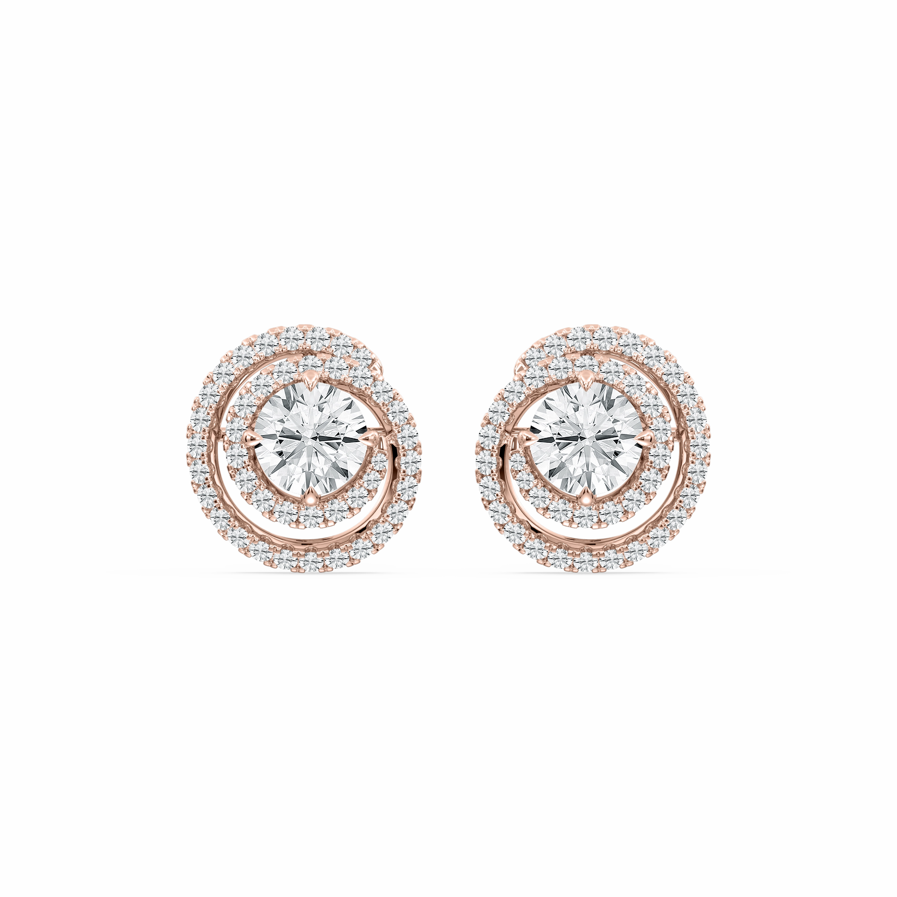 Classic Style 2 ? ctw Round Lab Grown Diamond Swirl Stud Earrings