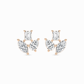 2 ctw Emerald, Marquise, and Pear  Lab Grown Diamond Trio Stud Earrings Social Piece Corporate Adornment