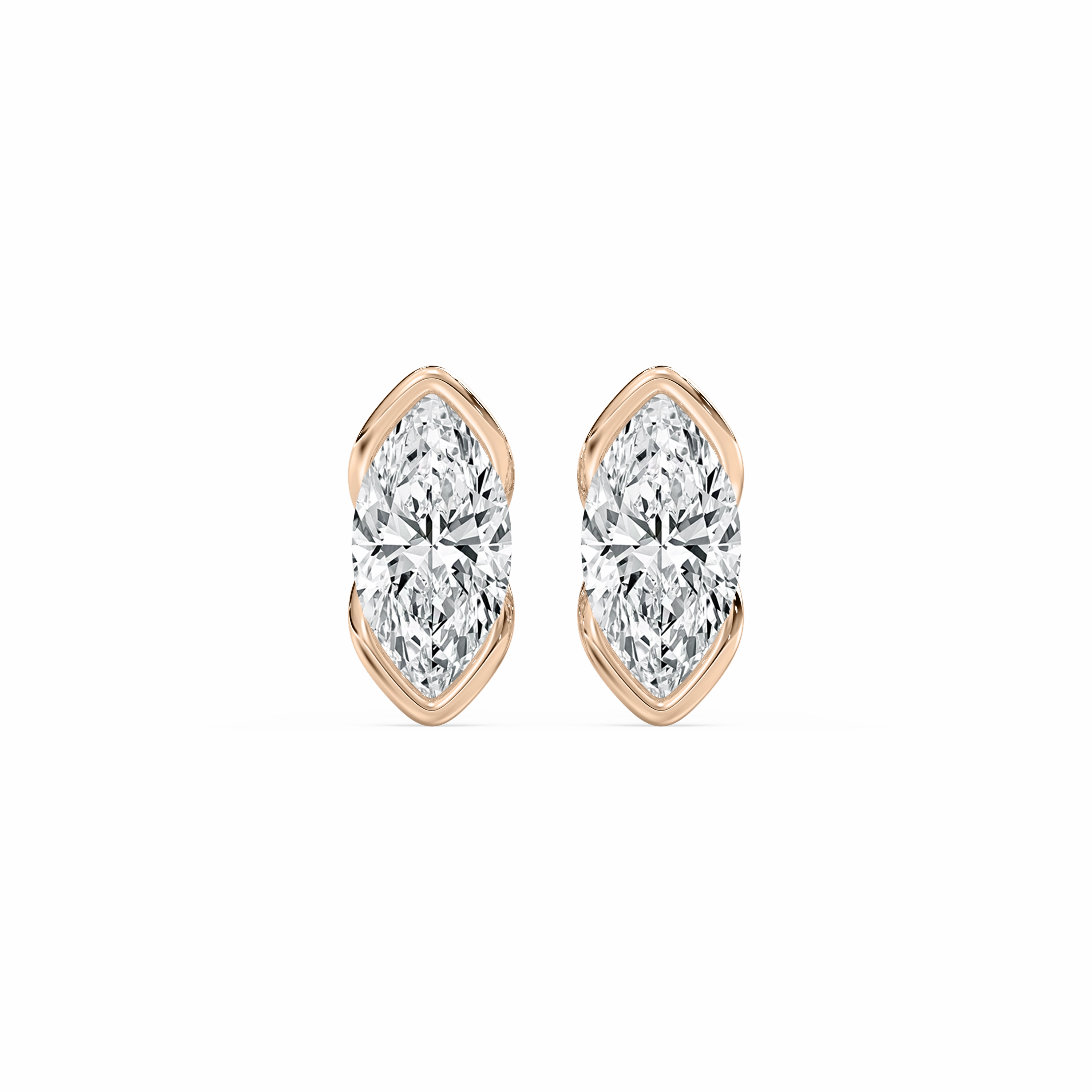 2 ctw Marquise Lab Grown Diamond Half Bezel Stud Earrings Attractive Selection
