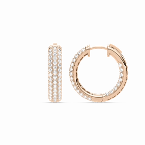 Minimalist Detail Matte Item 2 ctw Round Lab Grown Diamond Pav?? Huggie Hoop Earrings