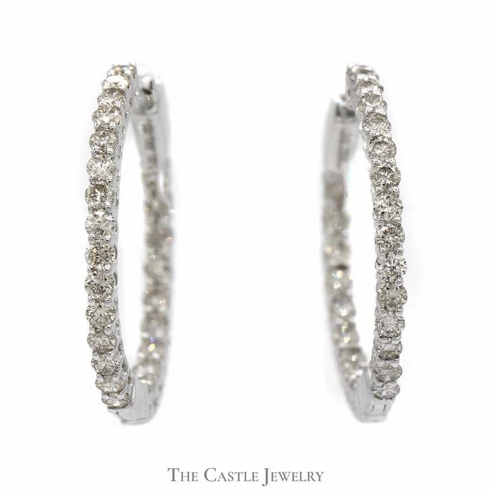 Spiral Item Creative Item 2cttw Inside Out Hollywood Hoop Earrings in 14k White Gold