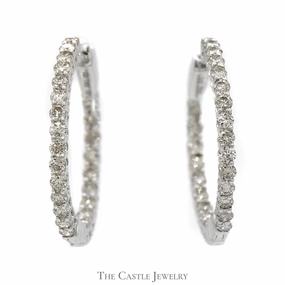 Spiral Item Creative Item 2cttw Inside Out Hollywood Hoop Earrings in 14k White Gold