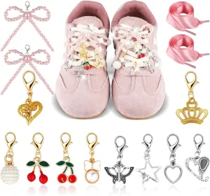 2Pcs Pearl Bow Shoe Charms for Sneakers Decoration Shoe Lace Charms Sneakers Elegant Pearl Buckle Dress Shoe Sneaker Accessories