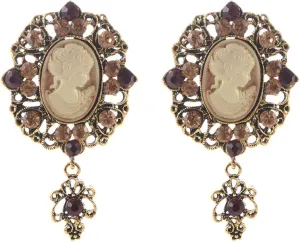 2pcs Vintage Cameo Brooch Pins, Antique Victorian Lady Beauty Cameo Brooch Pins, Women Portrait Lapel Pin Pendant, Scarf Badge Cloth Dress Accessories