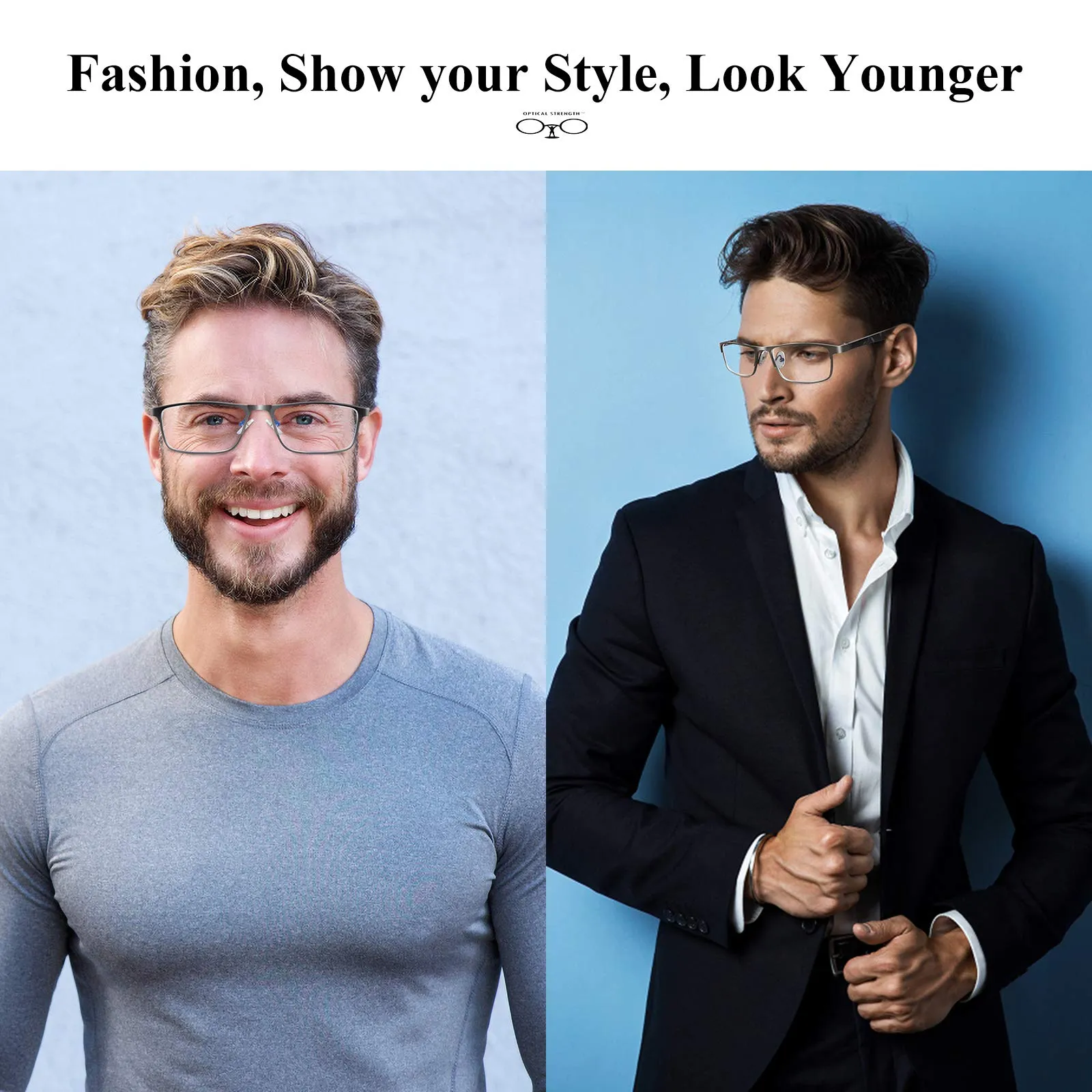 3 Pack Blue light Blocking Reading Glasses for Men, Stylish Metal Frame Readers 3 Pack Mix Color 2.0 x