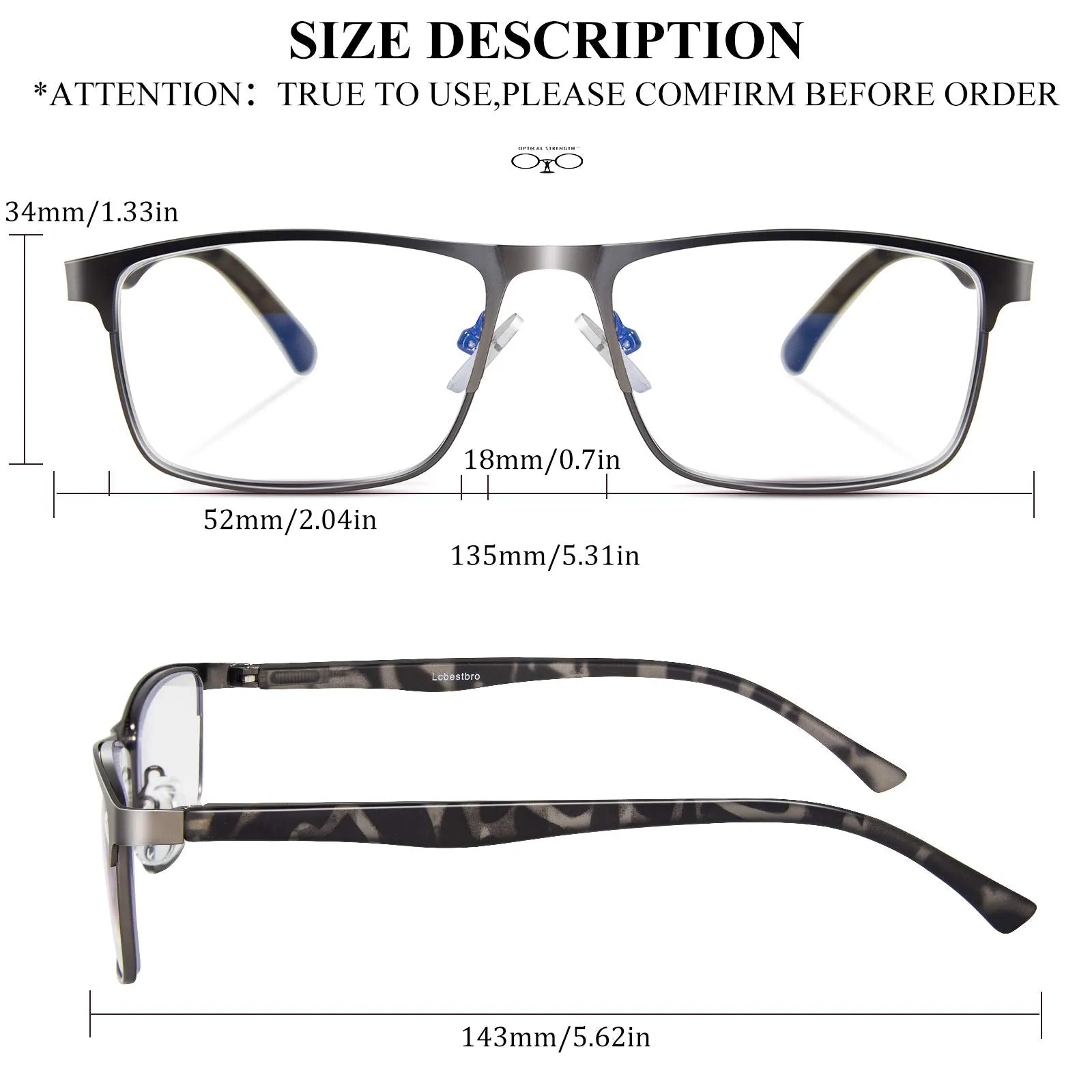 3 Pack Blue light Blocking Reading Glasses for Men, Stylish Metal Frame Readers 3 Pack Mix Color 2.0 x