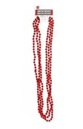 3 Pack Red Neon Beaded Necklace
