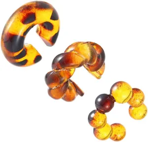 3 Pairs Acrylic Resin Stud Earrings for Women Brown Earrings Set Acrylic Resin Hoop Earrings Lightweight Minimalist Vintage Polished C Shape Round Circle Resin Hoop Earrings