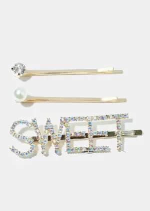 3-Piece "SWEET" Hair Pins