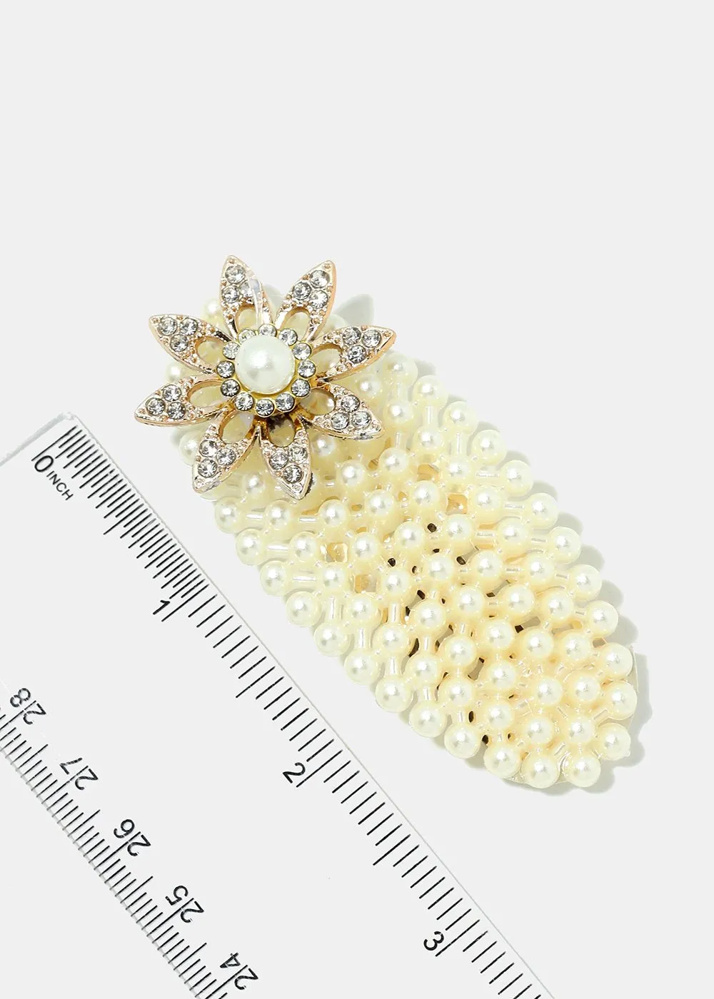 3-Piece Rhinestone Flower & Pearl Hair Pins