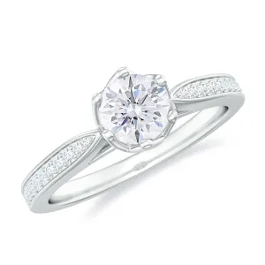 3/4 CT April Birthstone Moissanite Solitaire Promise Ring for Women