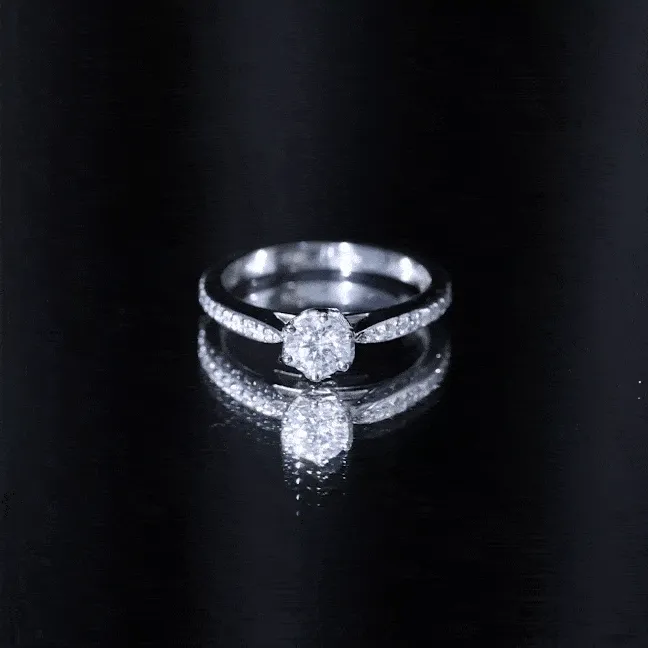3/4 CT April Birthstone Moissanite Solitaire Promise Ring for Women