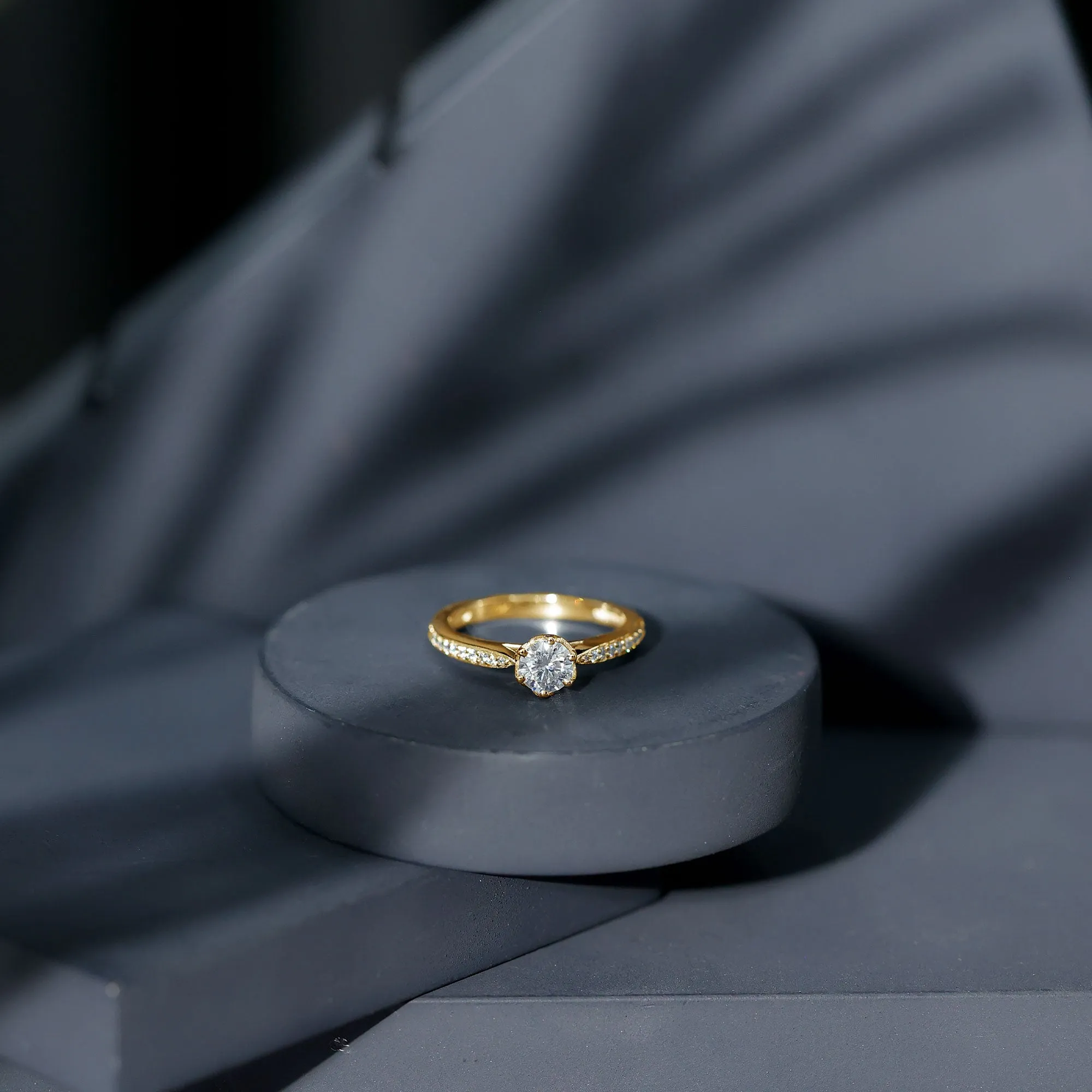 3/4 CT April Birthstone Moissanite Solitaire Promise Ring for Women