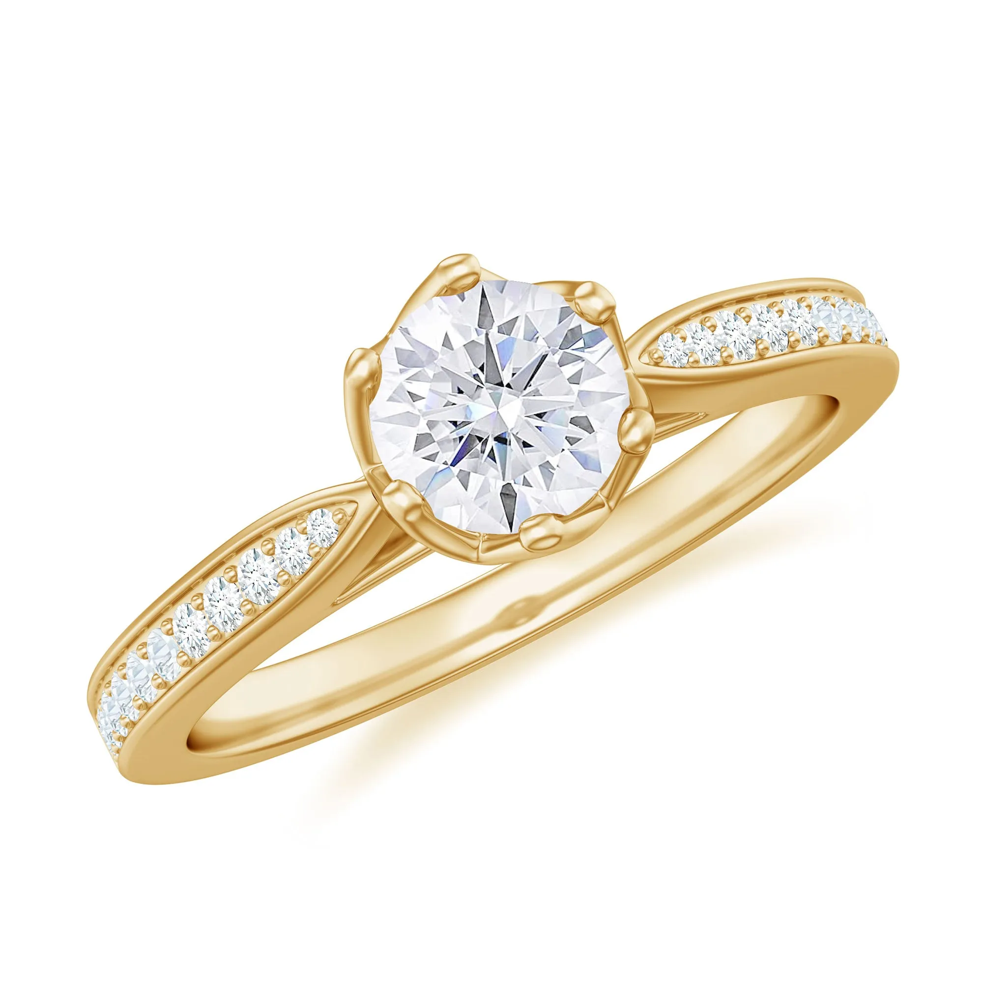 3/4 CT April Birthstone Moissanite Solitaire Promise Ring for Women