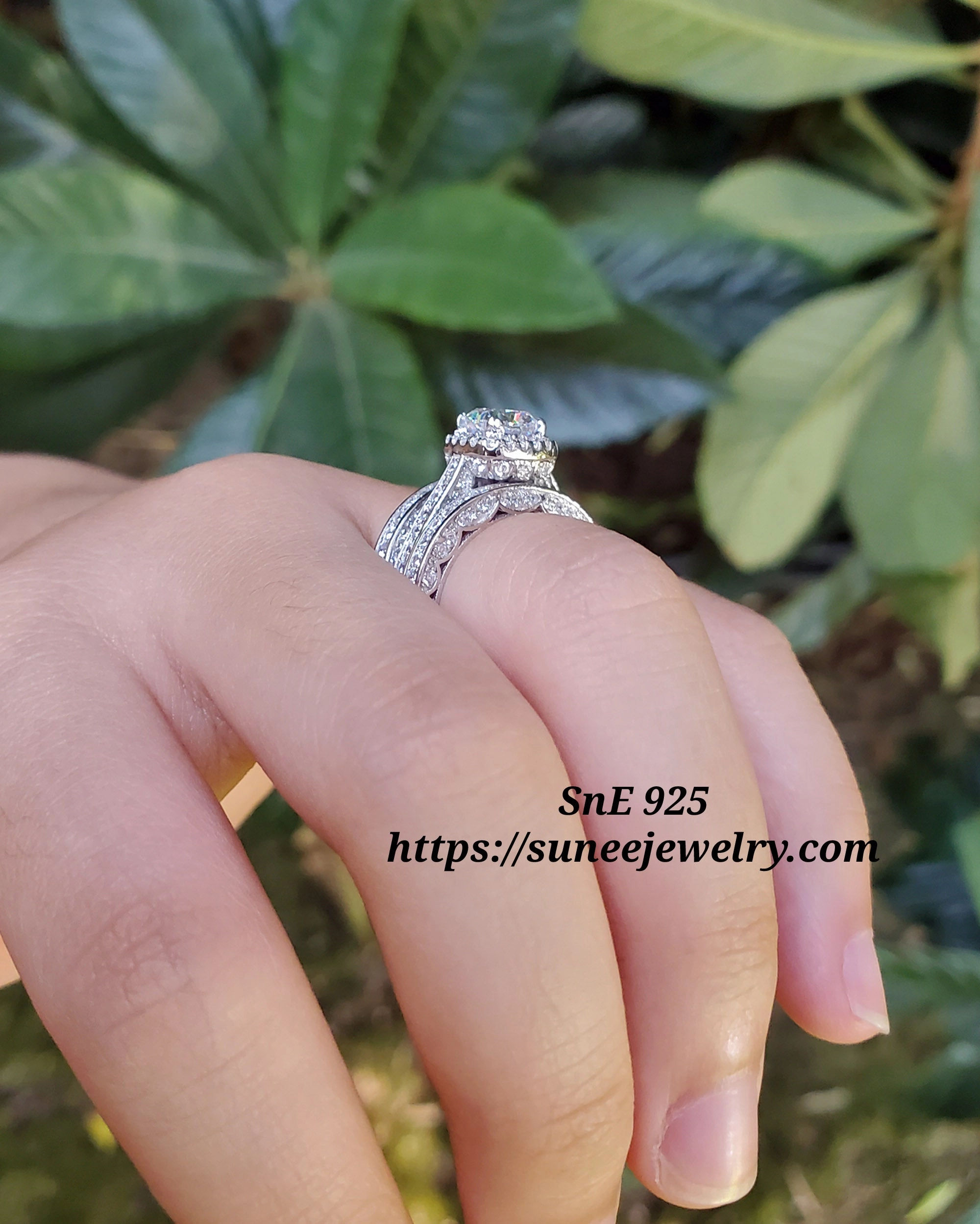 3.02ct Halo Cushion Cut Bridal Wedding Engagement Ring Diamond Simulated 925 Sterling Silver Anniversary Ring SKU:00141 Lightweight Art Trendy Finish