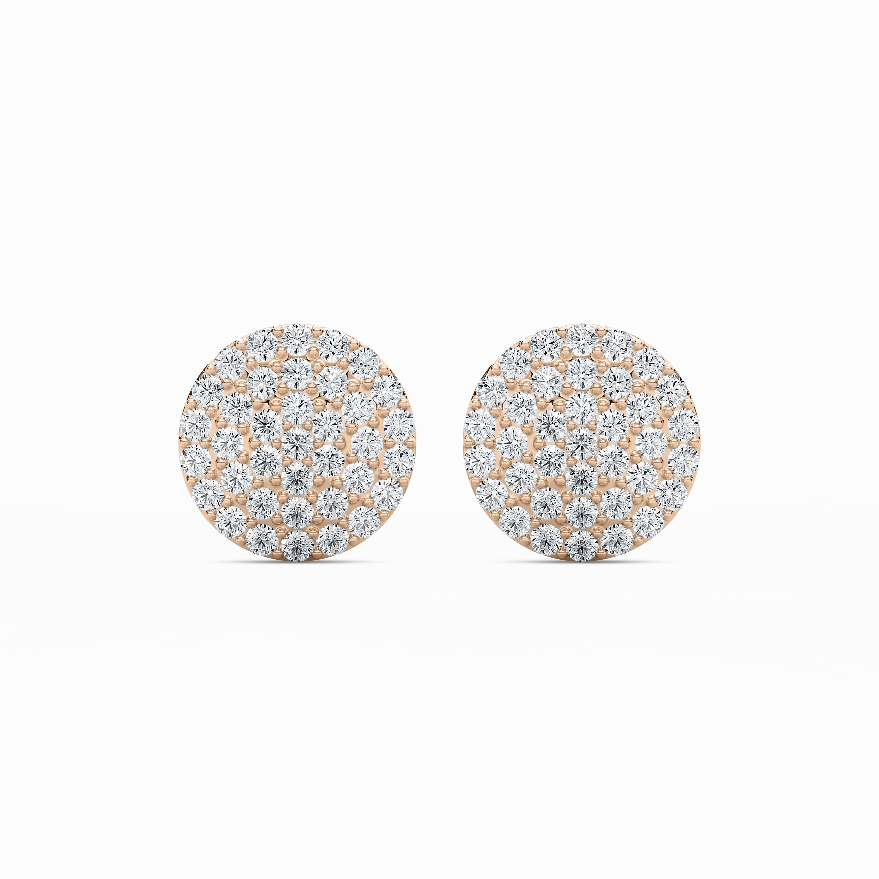 3/4 ctw Round Lab Grown Diamond Pave Dome Stud Earrings Graceful Feature