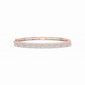 3 ? ctw Round and Baguette Lab Grown Diamond Framed Bangle Bracelet  - 7.25 Inches Standout Feature