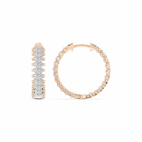 3 ctw Marquise Lab Grown Diamond Inside Out Hoop Earrings Sparkling Ornament Cute Decoration