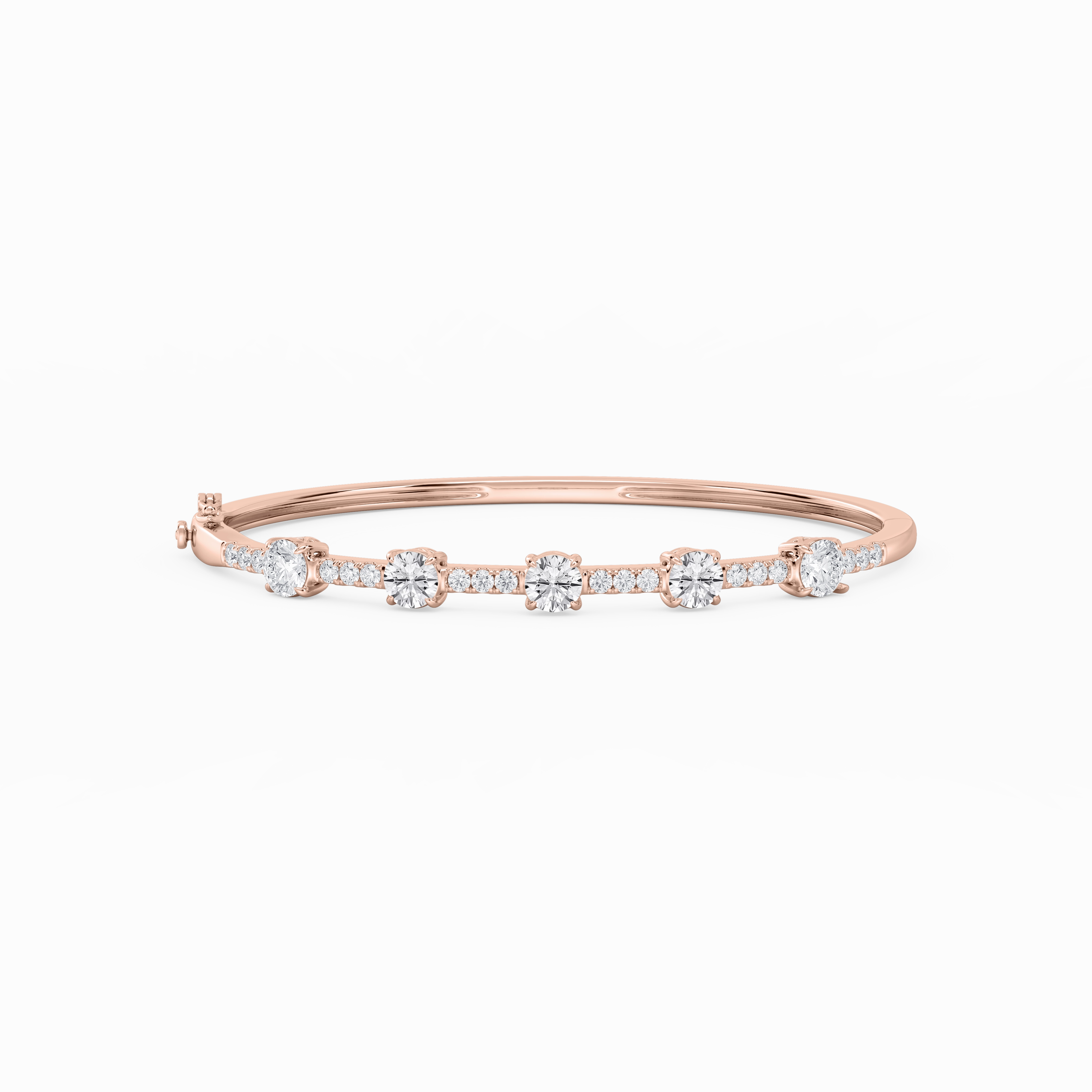 Pan-Regional Composites Made-For-You Narrative 3 ctw Round Lab Grown Diamond Five Station Bangle Bracelet  - 7.25 Inches