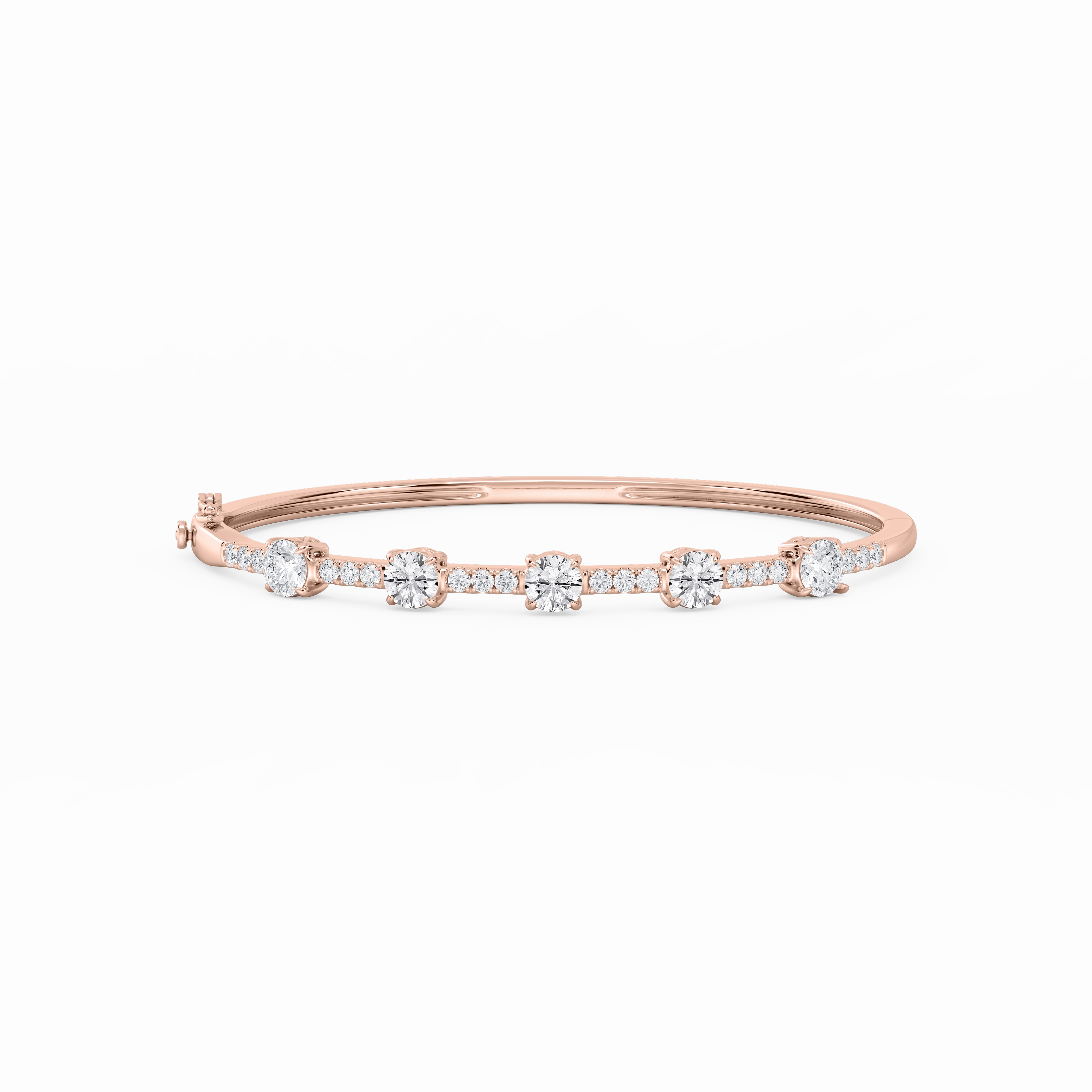 Worldwide Available Dependable Source 3 ctw Round Lab Grown Diamond Five Station Bangle Bracelet  - 7.25 Inches